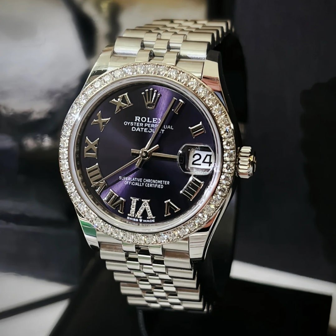 R01ex Datejust 36 Aubergine D1am0nd Dial Oyster Watch In Purple 126284Rbr