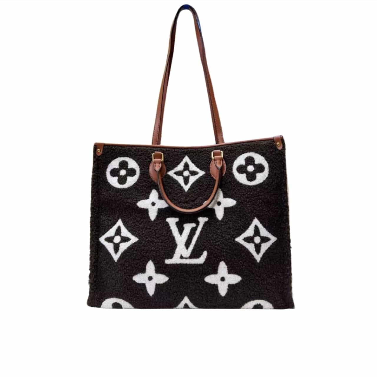 L0vis Vvtt0n Onthego GM Monogram Teddy Fleece Black White 40Cm M55420