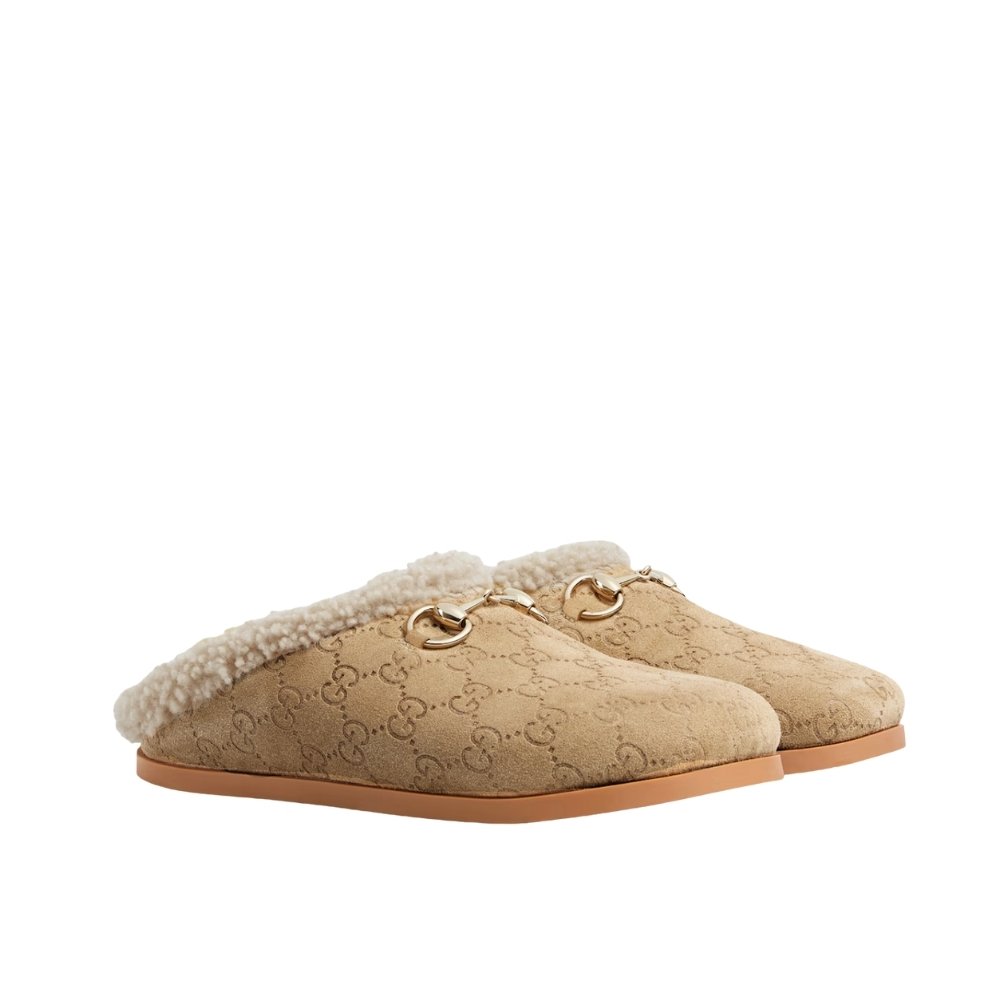 Gvc*1 Women Mule With Horsebit Beige Gg 836057 Aae27 9556