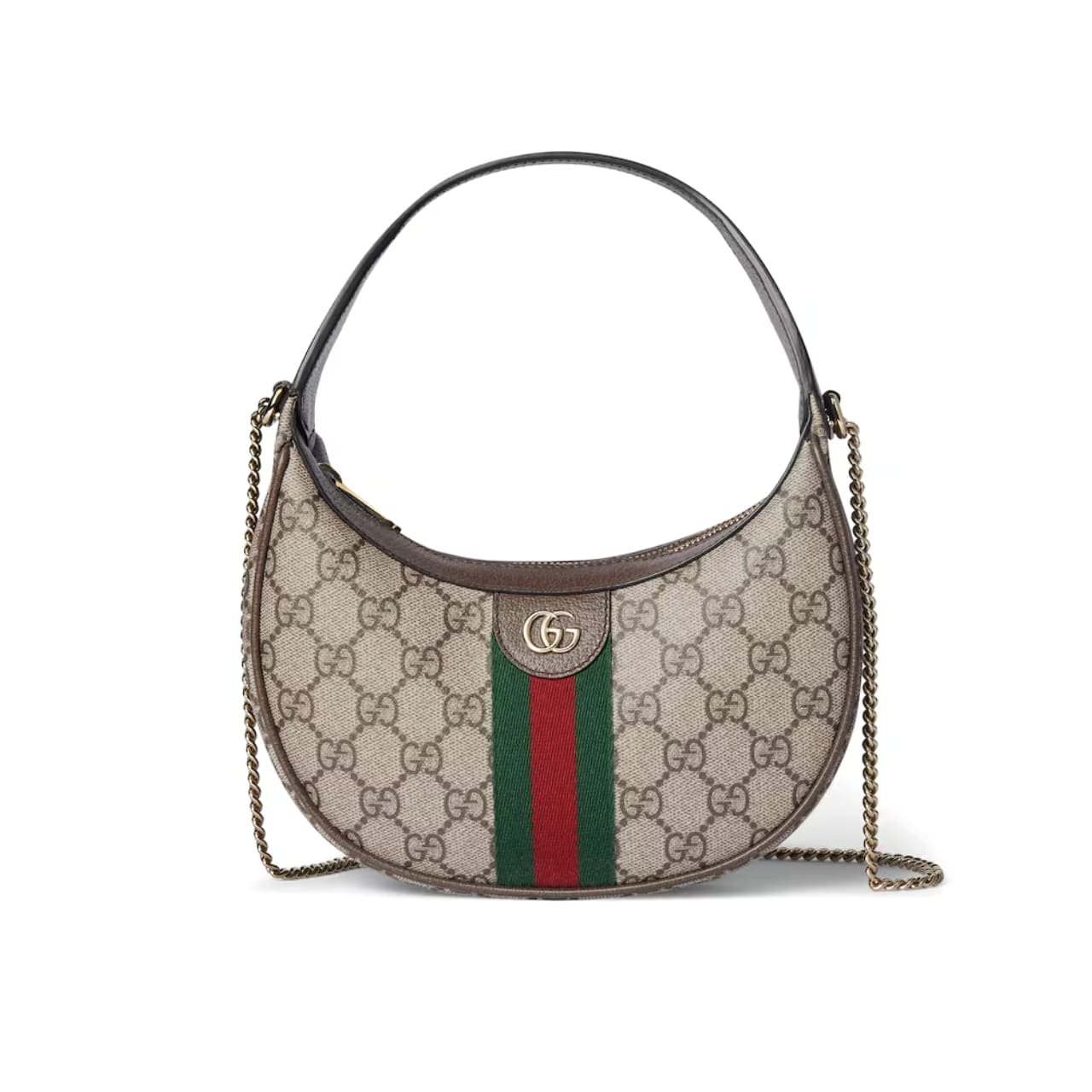 Gvc*1 Ophidia Small Shoulder Bag Beige And Dark Brown Gg Fabric 22Cm 838463 Fae0P 9746