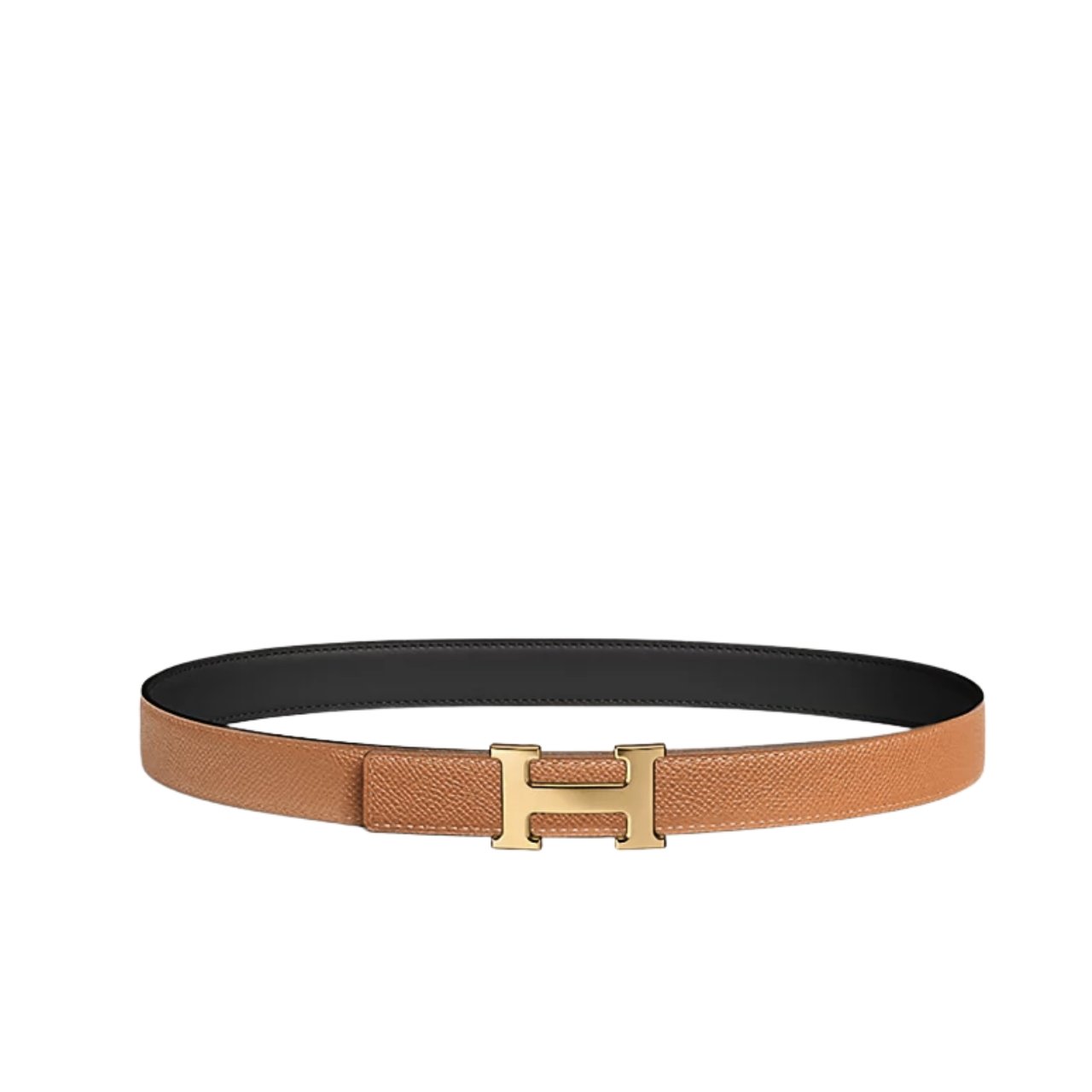 H**me5 Constance Guillochee Belt Buckle And Reversible Leather Strap 32 Mm Gold Orange H079645Cc06