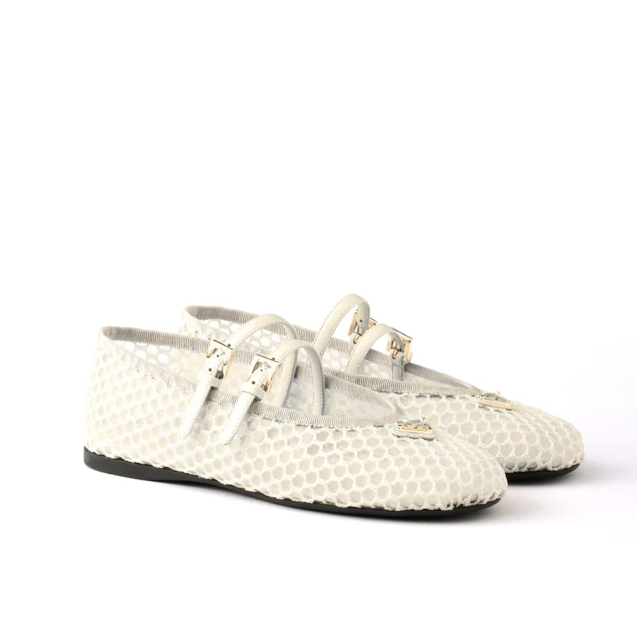 Pra*a Mesh Fabric Ballerinas Beige 1F915N 099 F0485 F 005