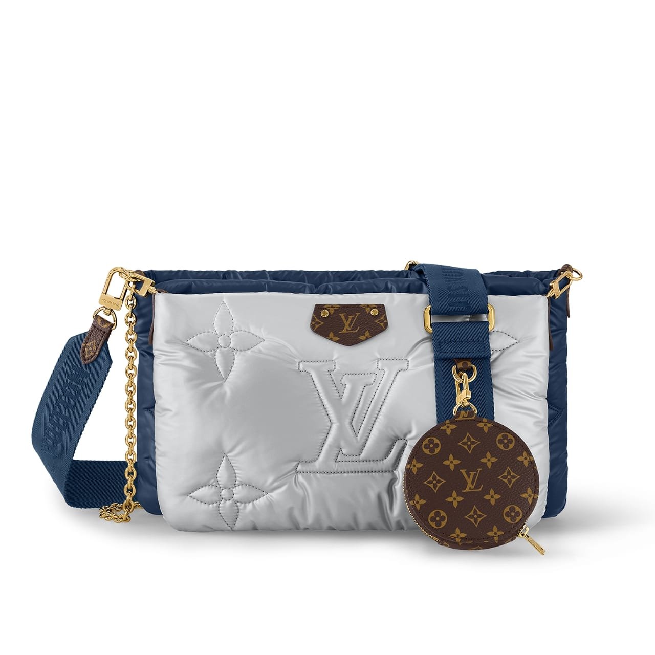 L0vis Vvtt0n Maxi Multi Pochette Accessoires Navy And Silver 23Cm M21057
