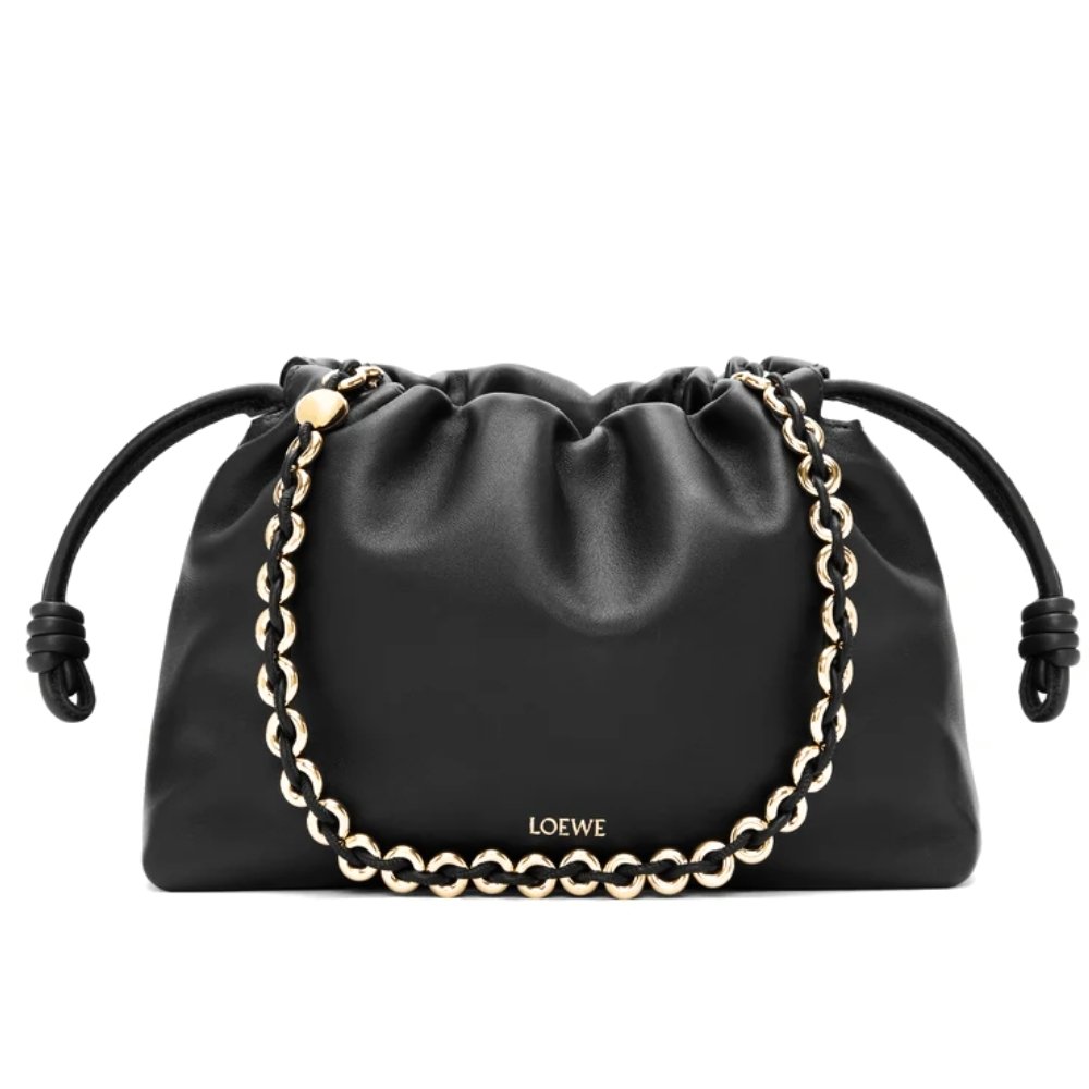 L0ew* Medium Flamenco Purse In Mellow Nappa Black 30Cm A411Fcrx02 1100