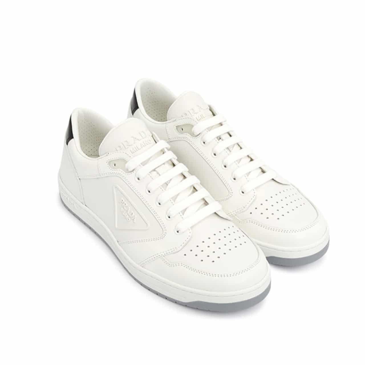 Pra*a District Leather Sneakers White 1E790M 3Lj6 F097W F 030