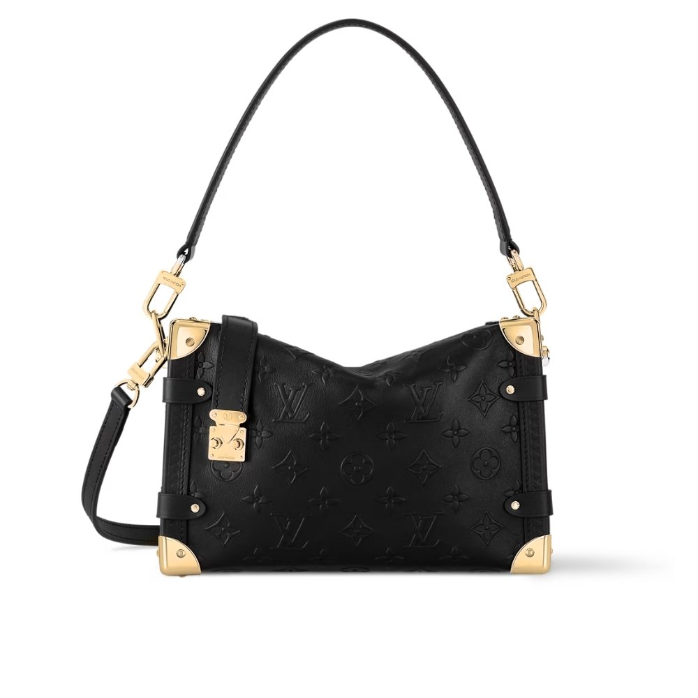 L0vis Vvtt0n MM Side Trunk Bag Gold Metal Black 23Cm