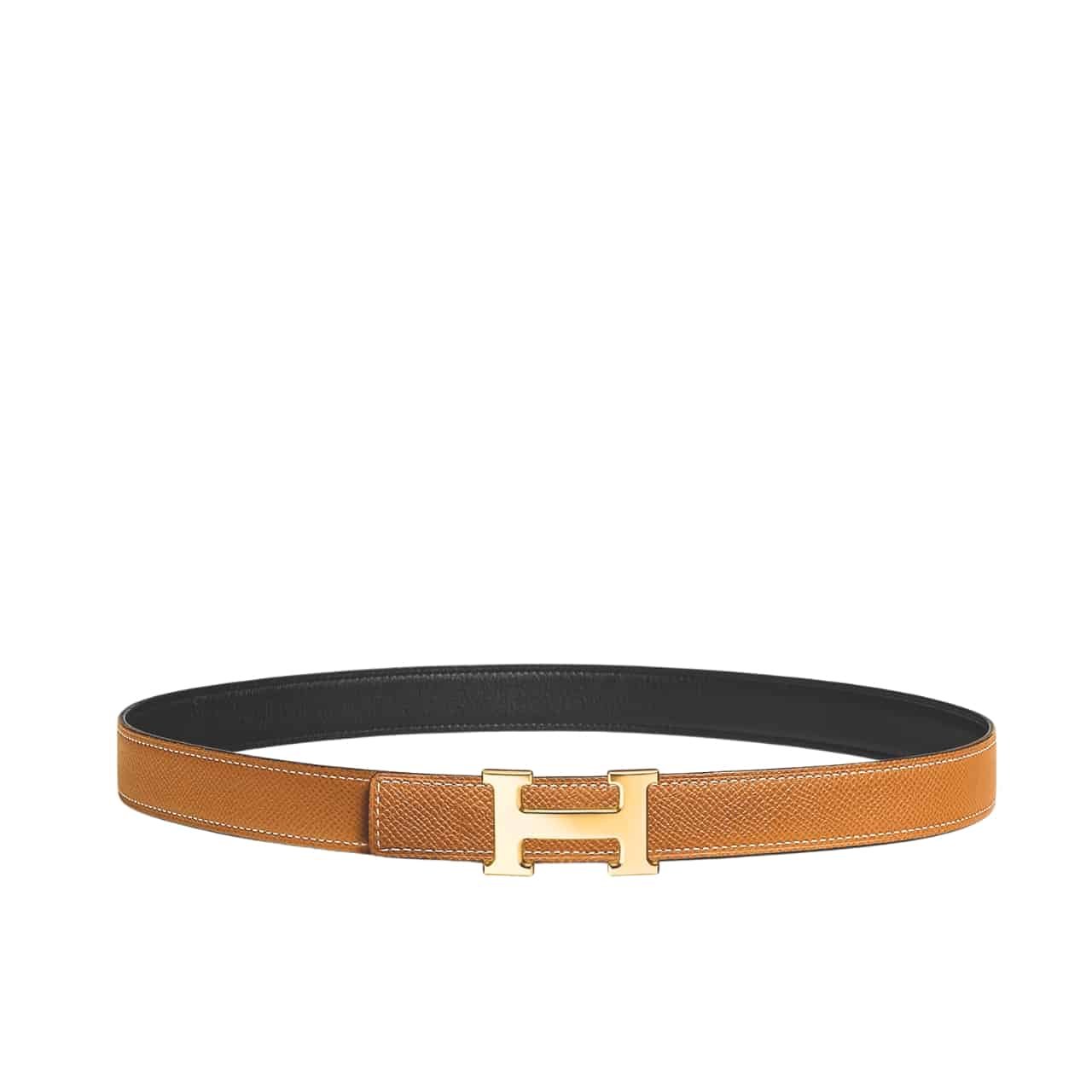 H**me5 Mini H Belt Bucket And Reversible Leather Strap Black Brown 24Mm H079645Cc06