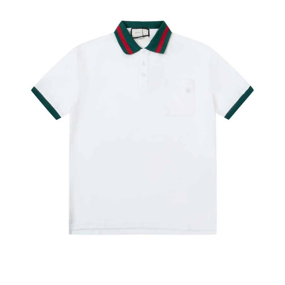 Gvc*1 Cotton Polo Shirt With Embroidery Re Web White And Green Red