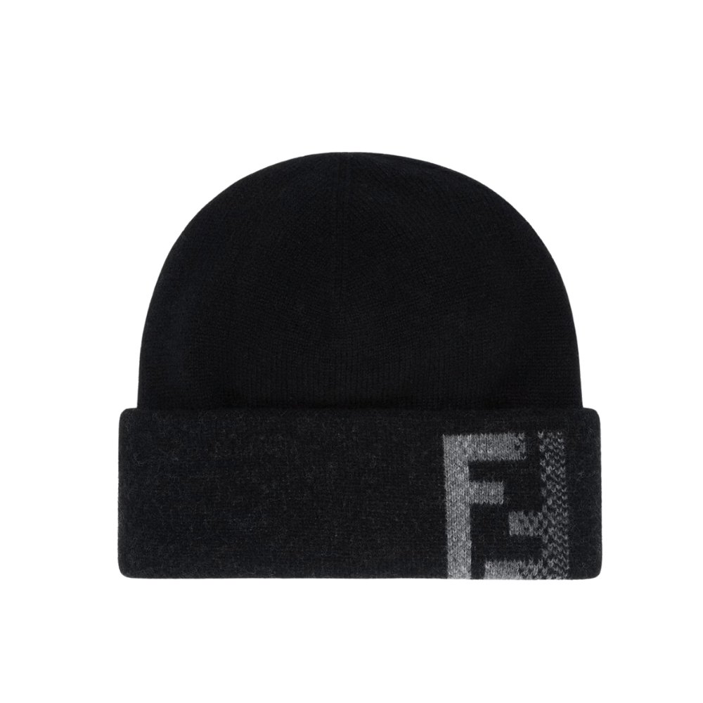 F**di Beanie Black Wool Hat Black Fxq335Atqdf0Qa1
