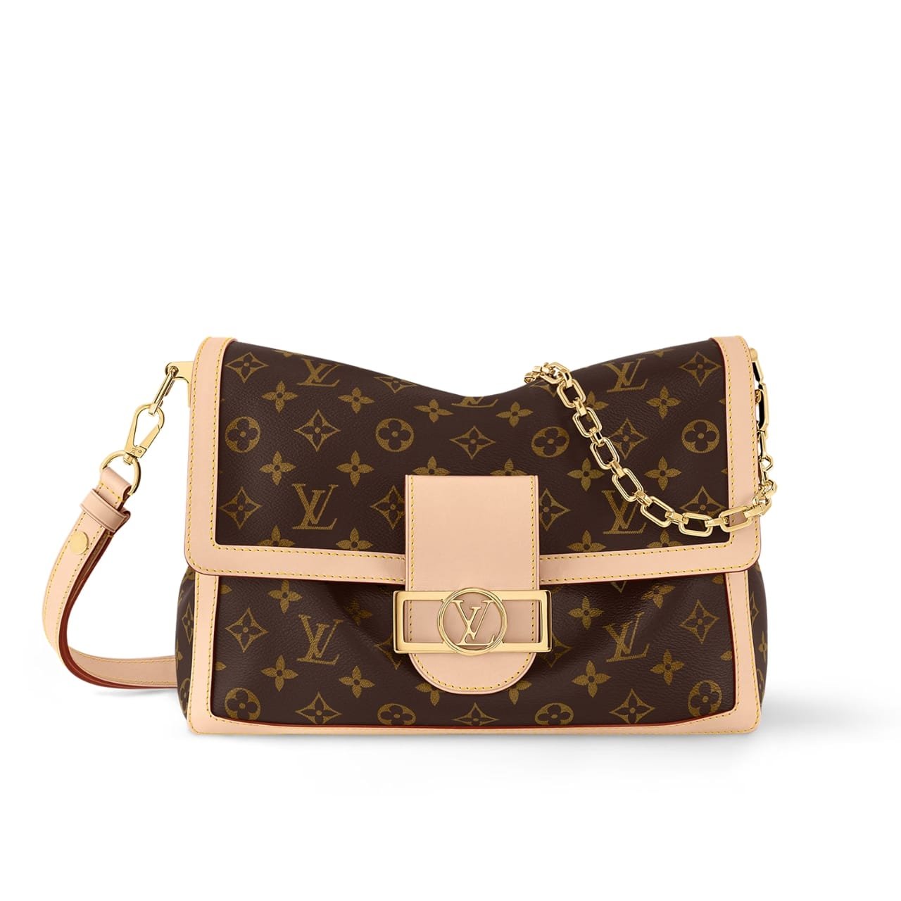 L0vis Vvtt0n Dauphine Soft GM Bag Monogram Canvas Brown 28Cm M47149