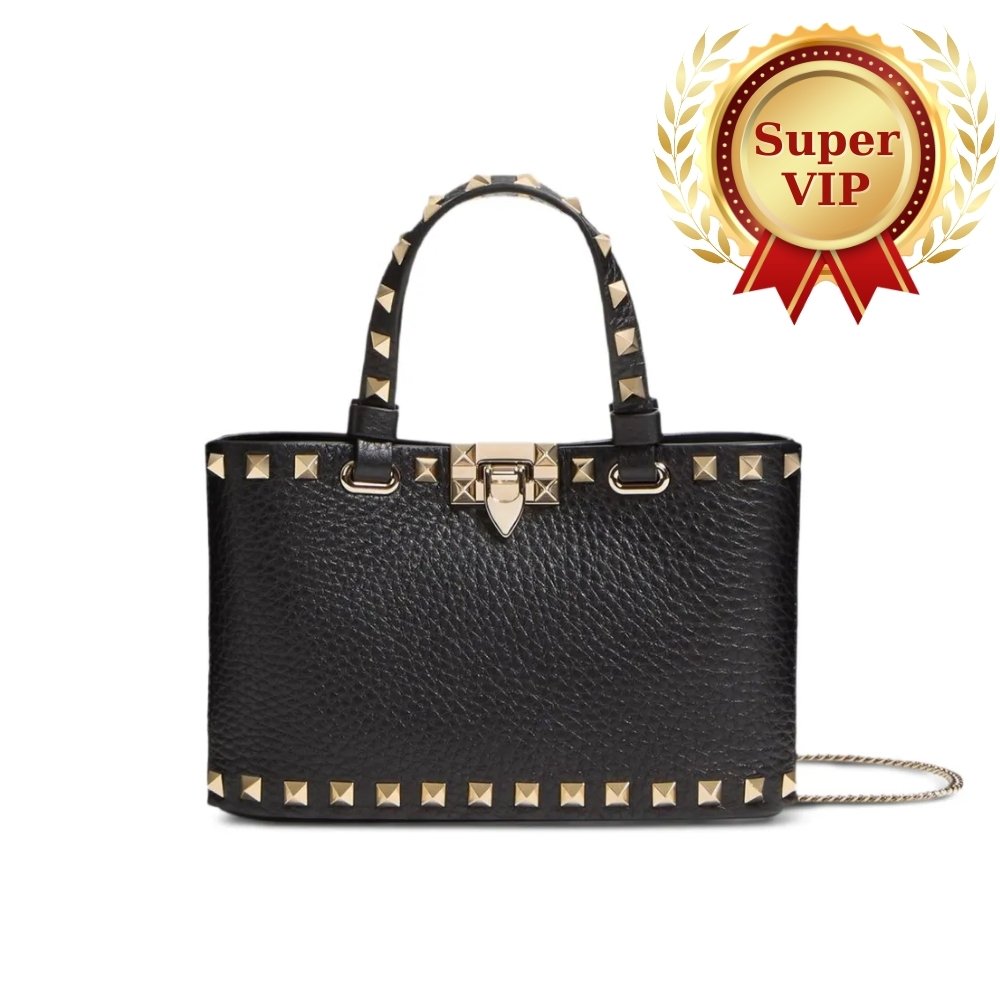 [S*per Vip 1:1] Va1e*ntin0 Garavani Mini Rockstud Tote Bag Black 23Cm 7W2P0AT0VSH0NO