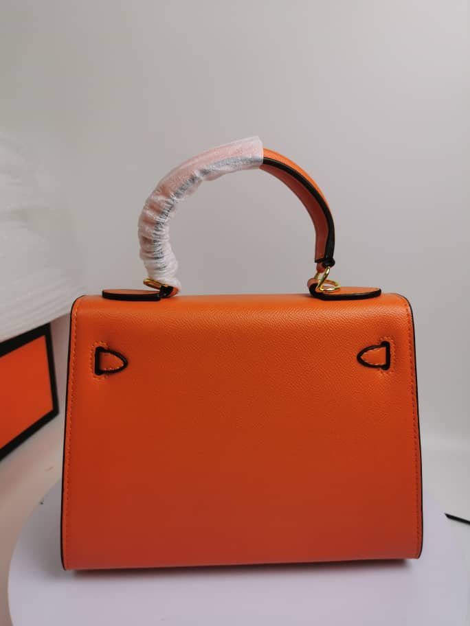 H**me5 Kelly Orange Sellier Rouge Epsom Gold Hardware 25Cm