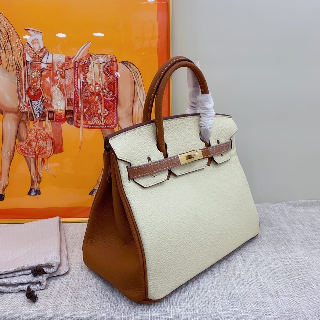 H**me5 Birkin 30 Togo Brushed Leather Gold Hardware Beige Brown 30Cm