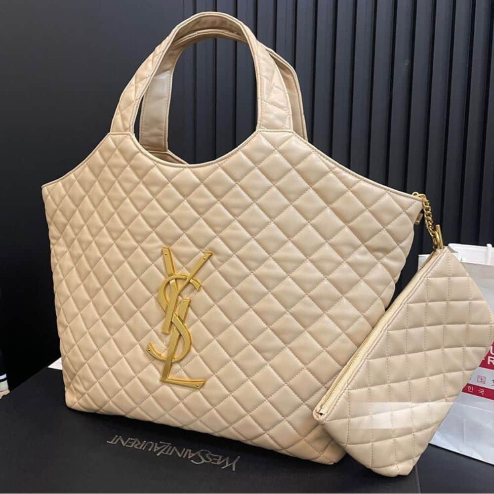 Sa1nt Lau*nt Icare Maxi Shopping Bag In Quilted Beige 50Cm 698651Aabr89748