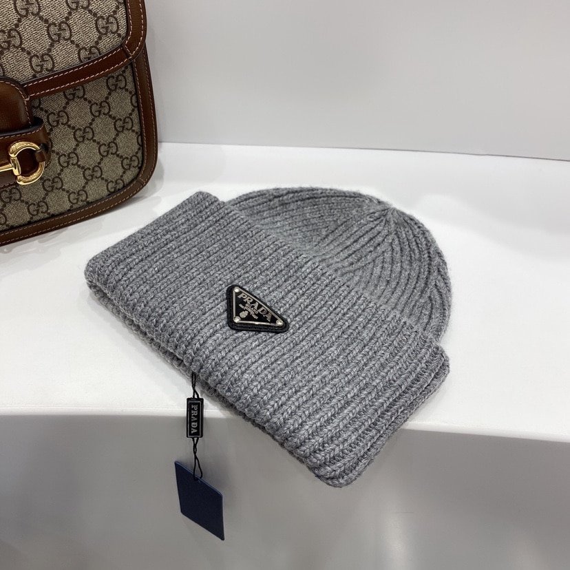 Pra*a Wool And Cashmere Beanie Silver Grey Umd489 3Im F0480 S 211