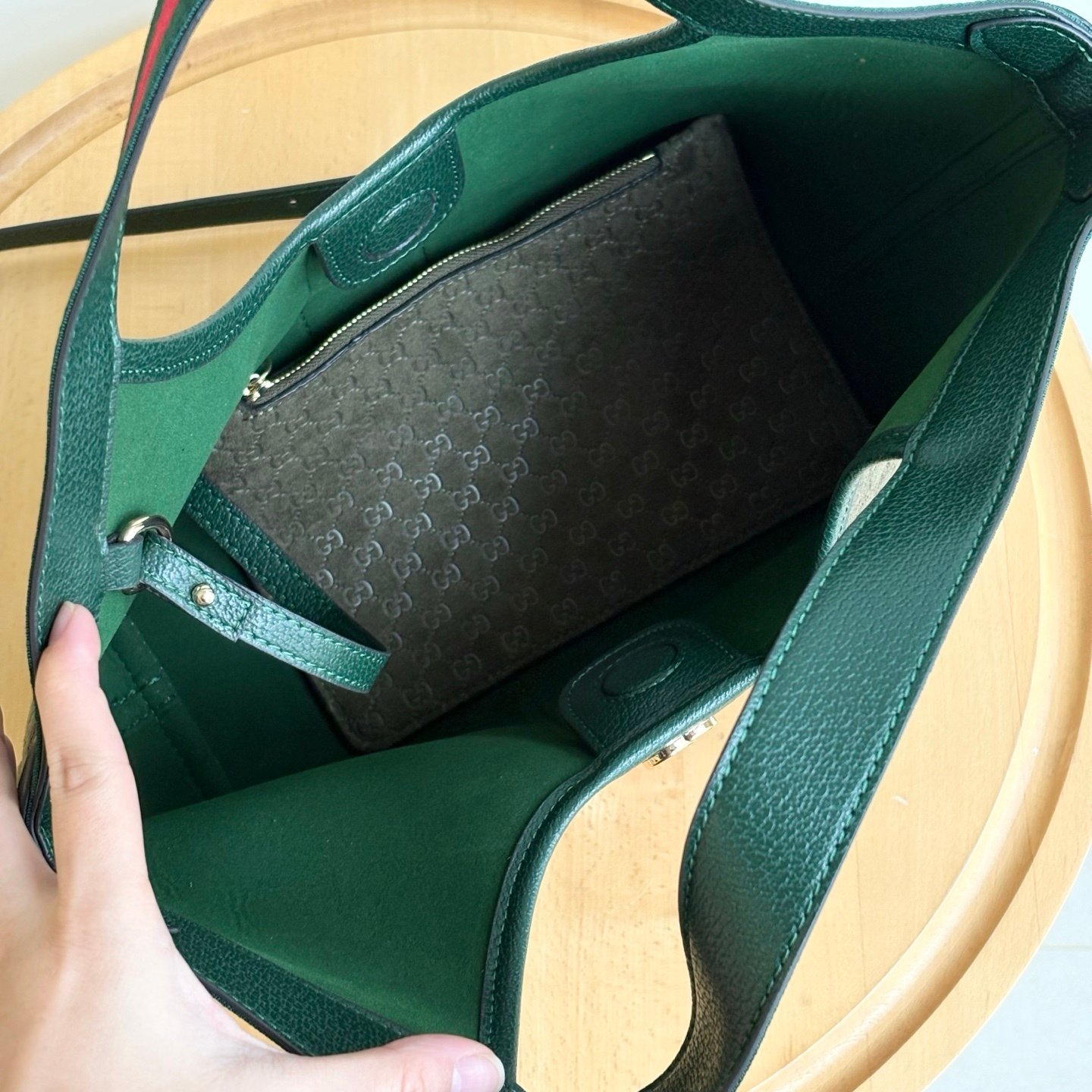Gvc*1 Giglio Small Tote Bag Dark Green 25Cm