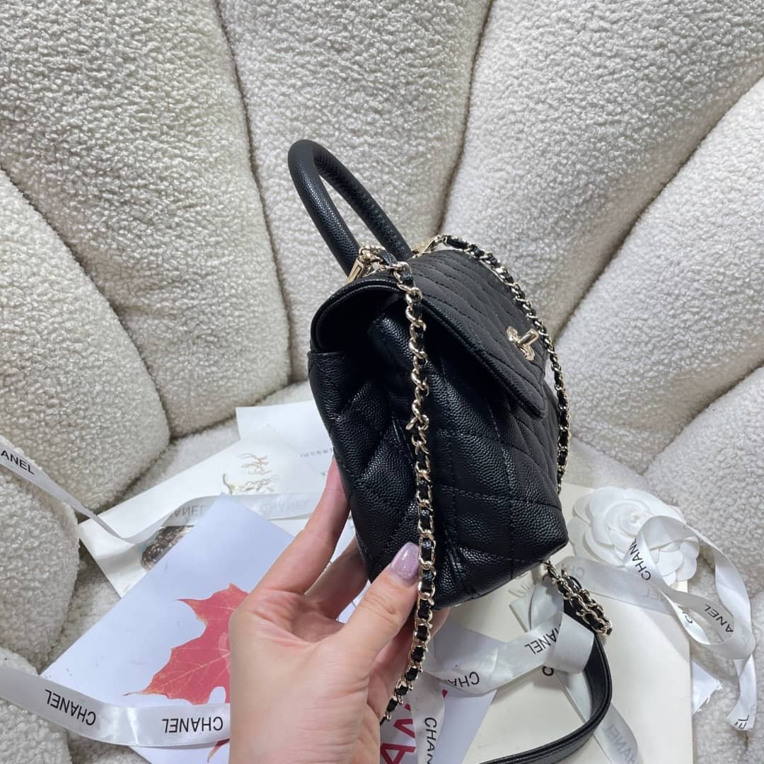 [S*per Vip 1:1] Ch**el Coco Small Handle Flap Bag In Black 23Cm A92990 Y61556 94305