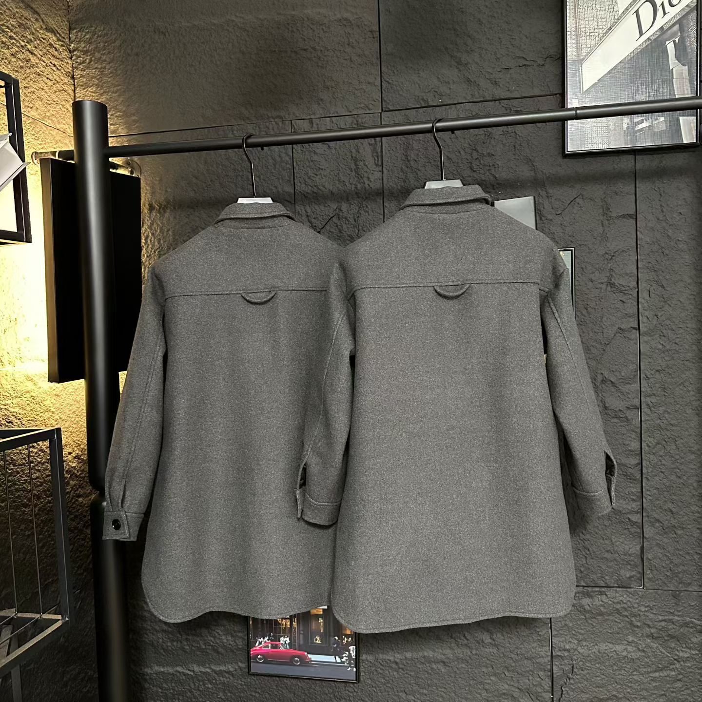 Pra*a Single Breasted Cashgora Coat Gray