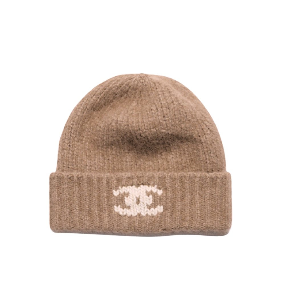Ch**el Cc Knitted Beanie Brown